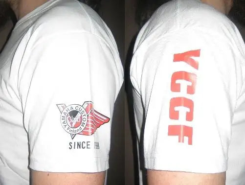 T-paita, valkoinen miesten tavallinen kaula-aukko YCCF