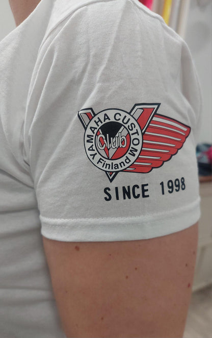 T-paita, valkoinen naisten, V-aukko YCCF