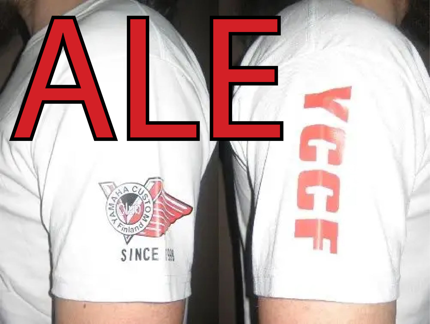 T-paita, valkoinen miesten tavallinen kaula-aukko YCCF