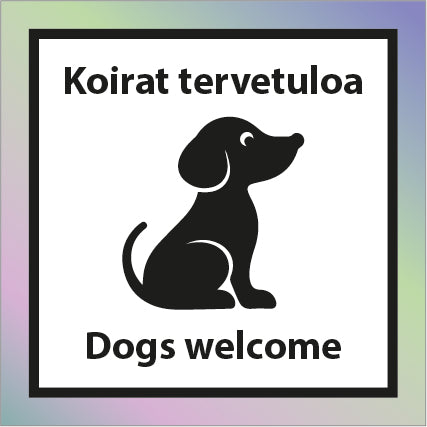 Koirat tervetuloa -tarra