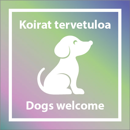 Koirat tervetuloa -tarra