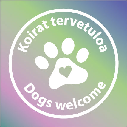 Koirat tervetuloa -tarra