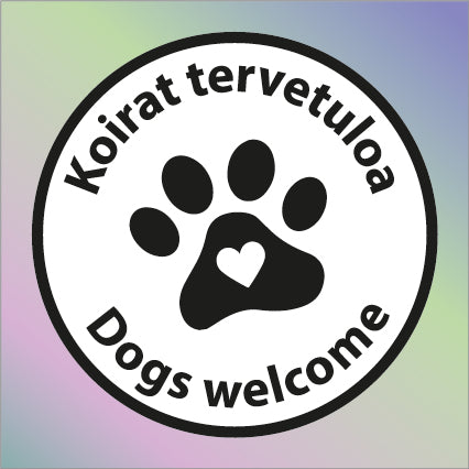 Koirat tervetuloa -tarra