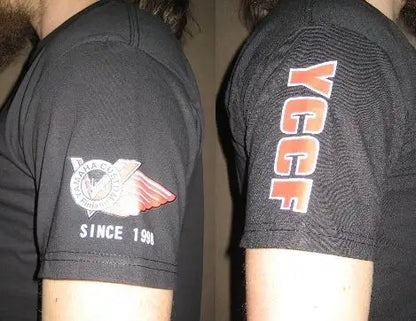 T-paita, musta miesten tavallinen kaula-aukko YCCF