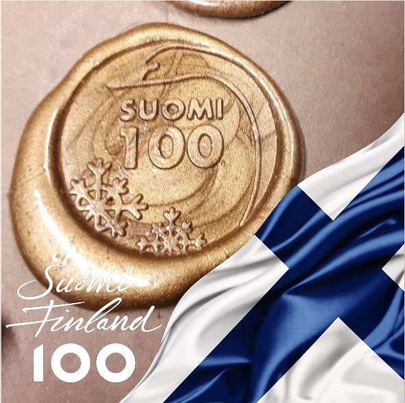 Suomi 100 sinetti + kaksi lakkatankoa